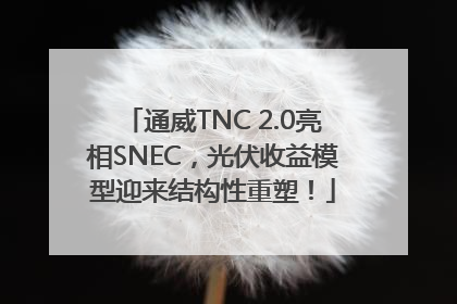通威TNC 2.0亮相SNEC，光伏收益模型迎来结构性重塑！