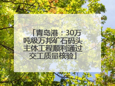 青岛港：30万吨级万邦矿石码头主体工程顺利通过交工质量核验