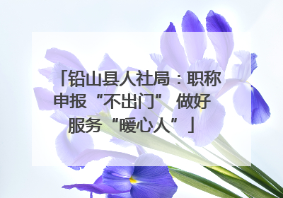 铅山县人社局：职称申报“不出门” 做好服务“暖心人”