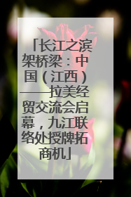 长江之滨架桥梁：中国（江西）——拉美经贸交流会启幕，九江联络处授牌拓商机