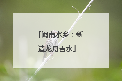 闽南水乡：新造龙舟吉水
