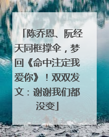 陈乔恩、阮经天同框撑伞，梦回《命中注定我爱你》！双双发文：谢谢我们都没变