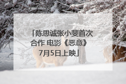 陈思诚张小斐首次合作 电影《恶意》7月5日上映