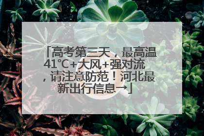 高考第三天，最高温41℃+大风+强对流，请注意防范！河北最新出行信息→