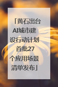 黄石出台AI城市建设行动计划 首批27个应用场景清单发布