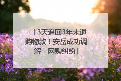 3天追回3年未退购物款！安岳成功调解一网购纠纷
