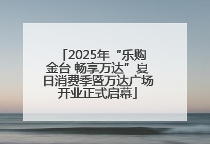 2025年“乐购金台 畅享万达”夏日消费季暨万达广场开业正式启幕
