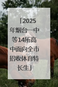 2025年烟台一中等14所高中面向全市招收体育特长生
