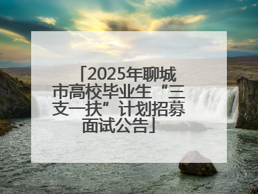 2025年聊城市高校毕业生“三支一扶”计划招募面试公告